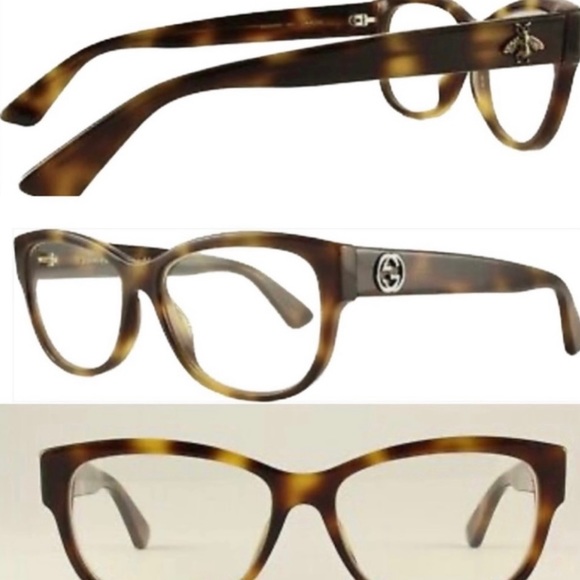 Gucci Pre-Owned Bee(Logo)Tortoise Prescription Eyeglasses Size 53mm with Case - Picture 15 of 15
